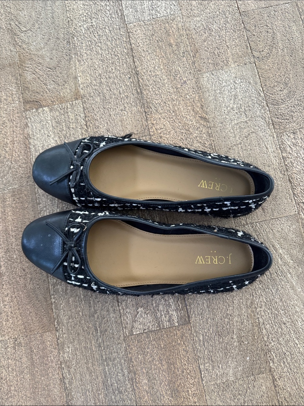 J. Crew Black & white plaid ballet flats